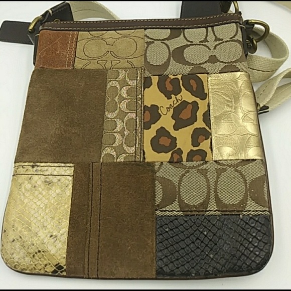 Coach Patchwork Design Adjustable Strap Crossbody Purse - Picture 4 of 6